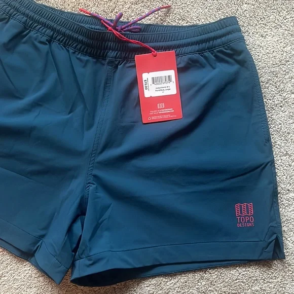 NWT Topo Designs Women's Global Shorts - Pond Blue, Large -Travel, Hiking, Sport - Picture 4 of 10